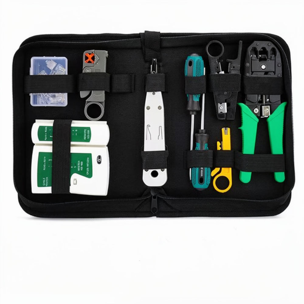 Tool Set - Professionelles Netzwerk-Reparatur-Werkzeugset, Ethernet-Kabeltester, Crimpzangen-Set, tragbare Hardware-Lösung